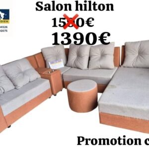 Corner Sofa – Hilton Model (Grey & Terracotta)
