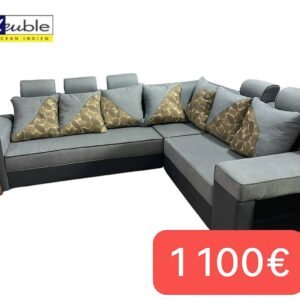 Corner Sofa – Prestige Luxe Model (Grey & Gold Accent)